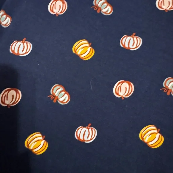 NWT  Navy  Easy Care Pumpkins LS Mock T Neck Top XLARGE     #CL - Picture 5 of 10